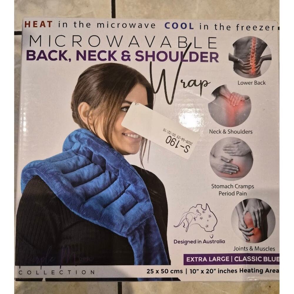 Purple Moon Collection XL Microwavable Back Neck & Shoulder Heating Wrap – Blue